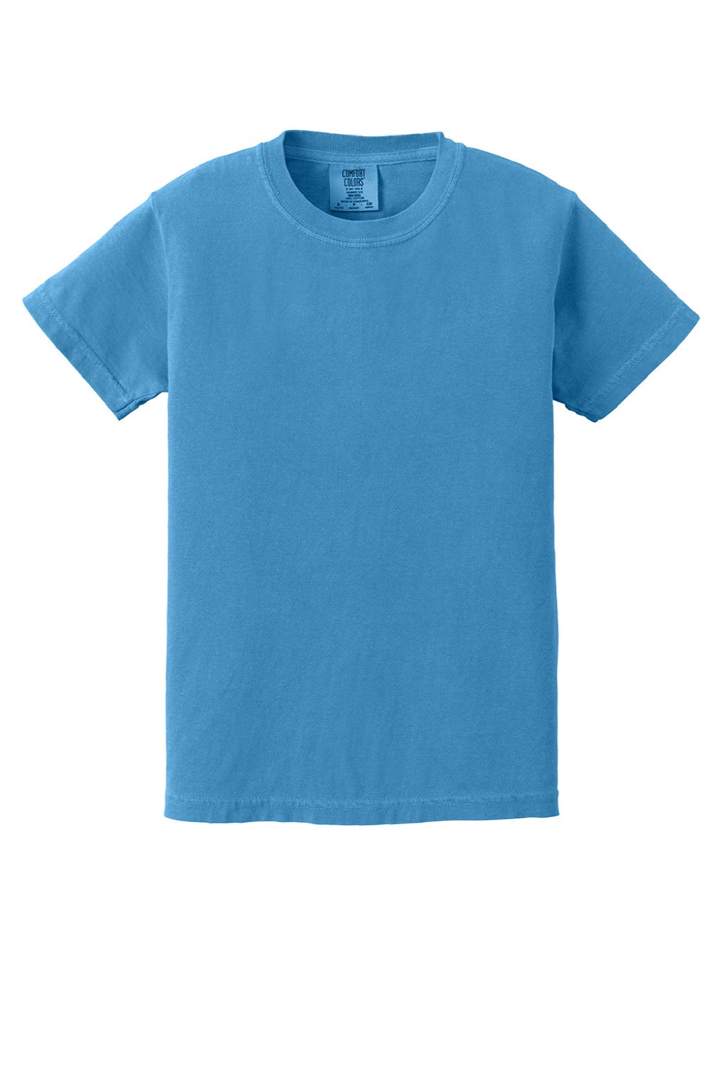 Comfort Colors 9018 Youth Short Sleeve Crewneck T-Shirt Royal Caribe Blue Flat Front