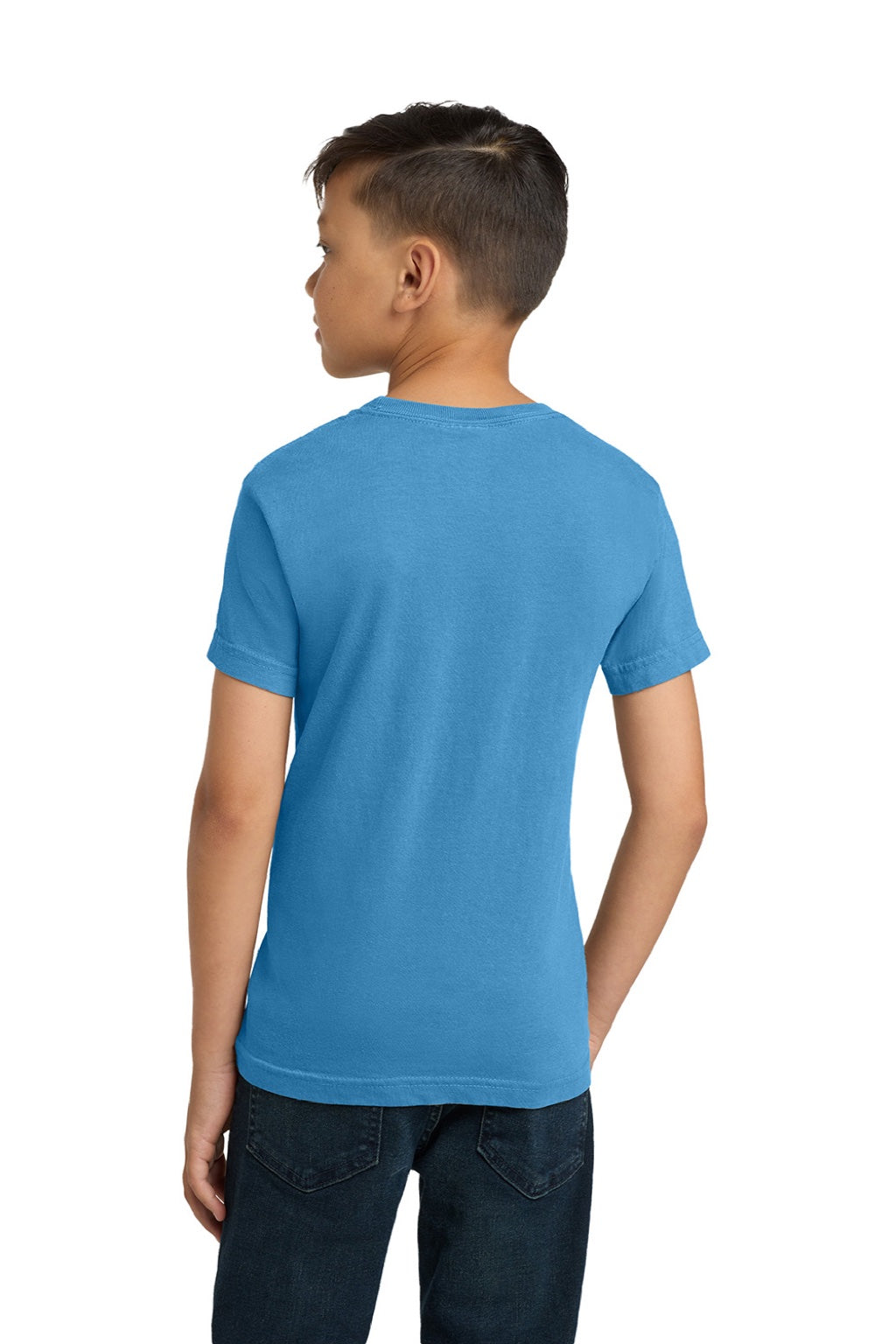 Comfort Colors 9018 Youth Short Sleeve Crewneck T-Shirt Royal Caribe Blue Model Back