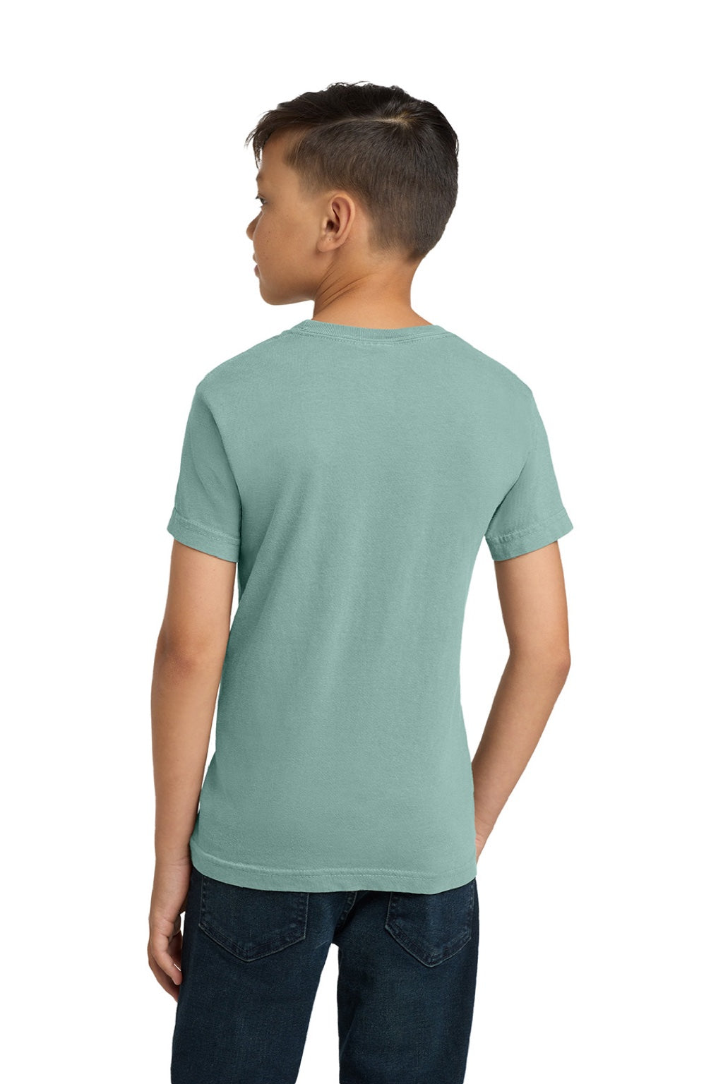 Comfort Colors 9018 Youth Short Sleeve Crewneck T-Shirt Seafoam Green Model Back