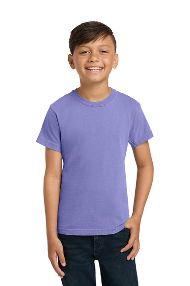 Comfort Colors 9018 Youth Short Sleeve Crewneck T-Shirt Violet Purple Model Front
