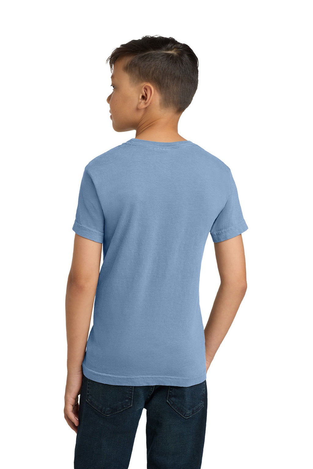Comfort Colors 9018 Youth Short Sleeve Crewneck T-Shirt Washed Denim Blue Model Back