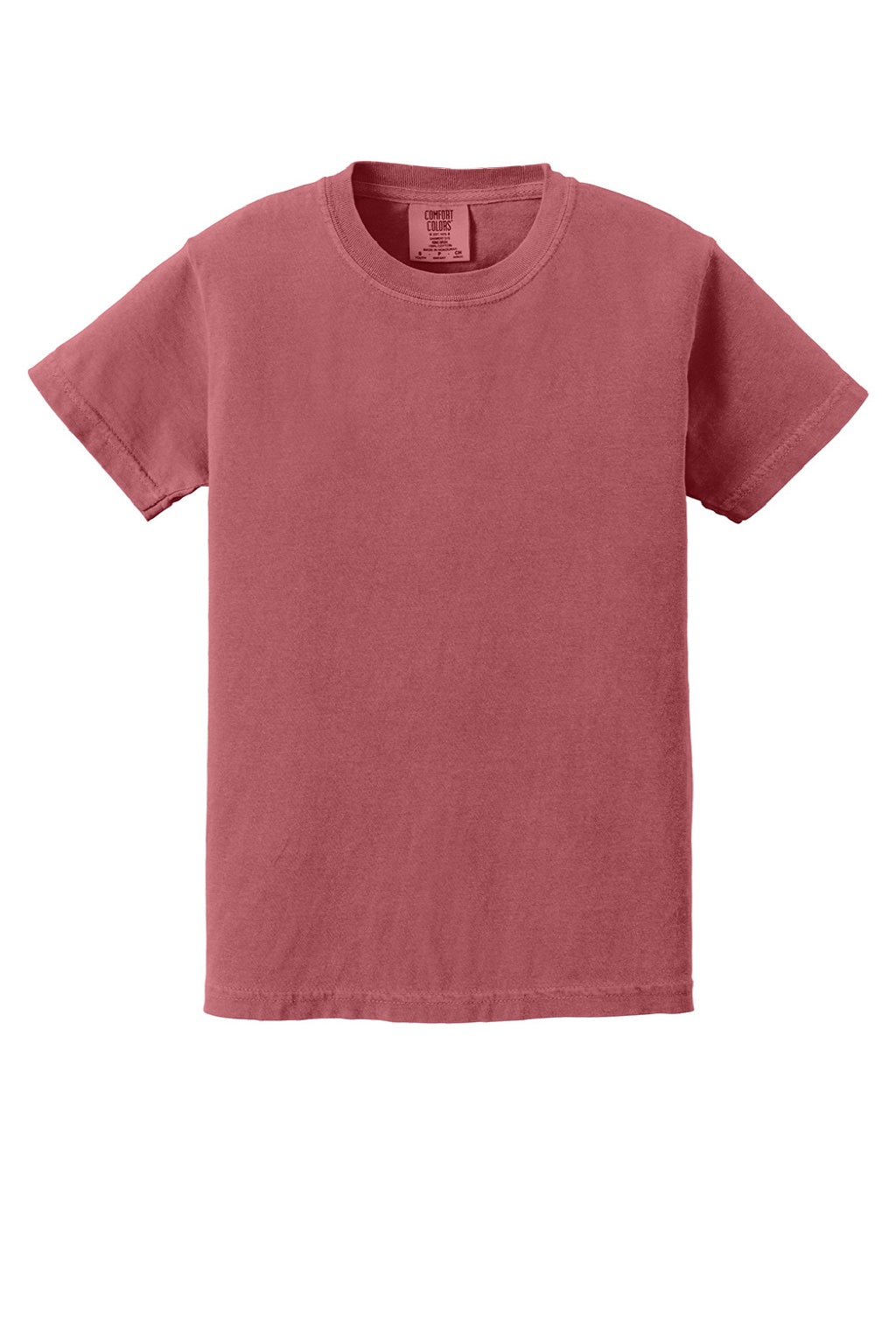 Comfort Colors 9018 Youth Short Sleeve Crewneck T-Shirt Crimson Red Flat Front
