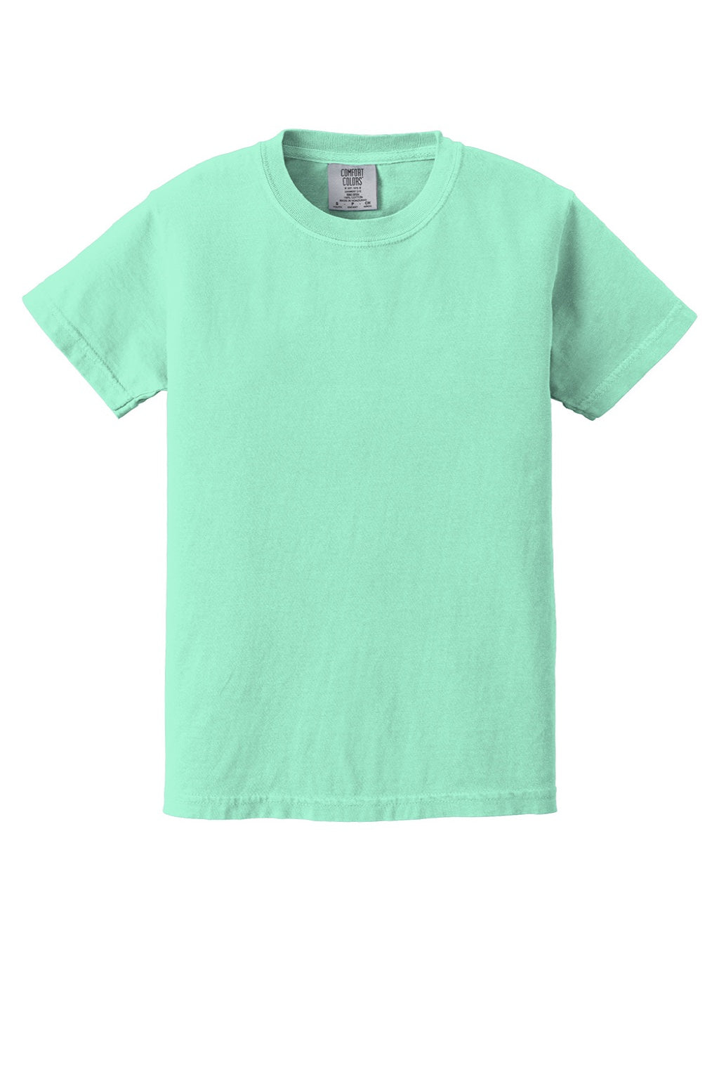 Comfort Colors 9018 Youth Short Sleeve Crewneck T-Shirt Island Reef Green Flat Front