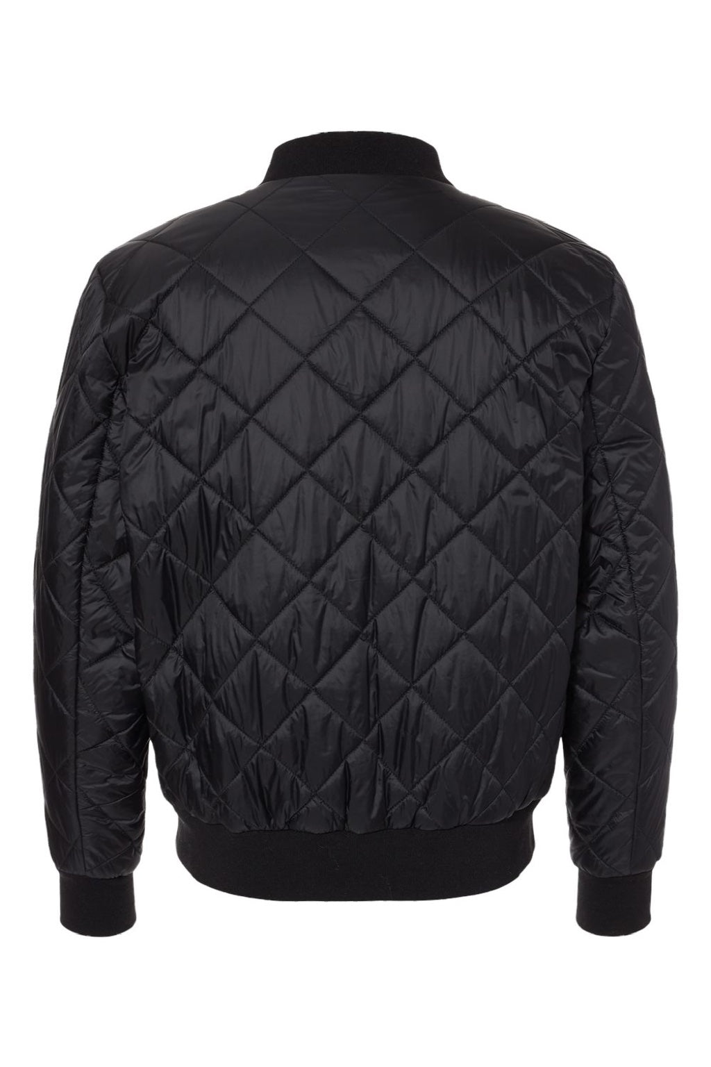Weatherproof 21752 Mens HeatLast Quilted Packable Wind & Water Resistant Full Zip Bomber Jacket Black Flat Back