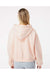 MV Sport W21751 Womens Sueded Fleece Crop Hooded Sweatshirt Hoodie Cameo Pink Model Back