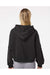 MV Sport W21751 Womens Sueded Fleece Crop Hooded Sweatshirt Hoodie Black Model Back