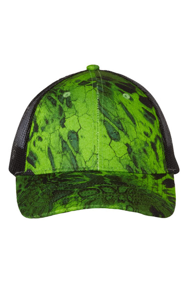 Kati LC5M Mens Camo Mesh Back Hat Prym1 Amped Green/Black Flat Front