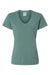 ComfortWash By Hanes GDH125 Mens Garment Dyed Short Sleeve V-Neck T-Shirt Cypress Green Flat Front