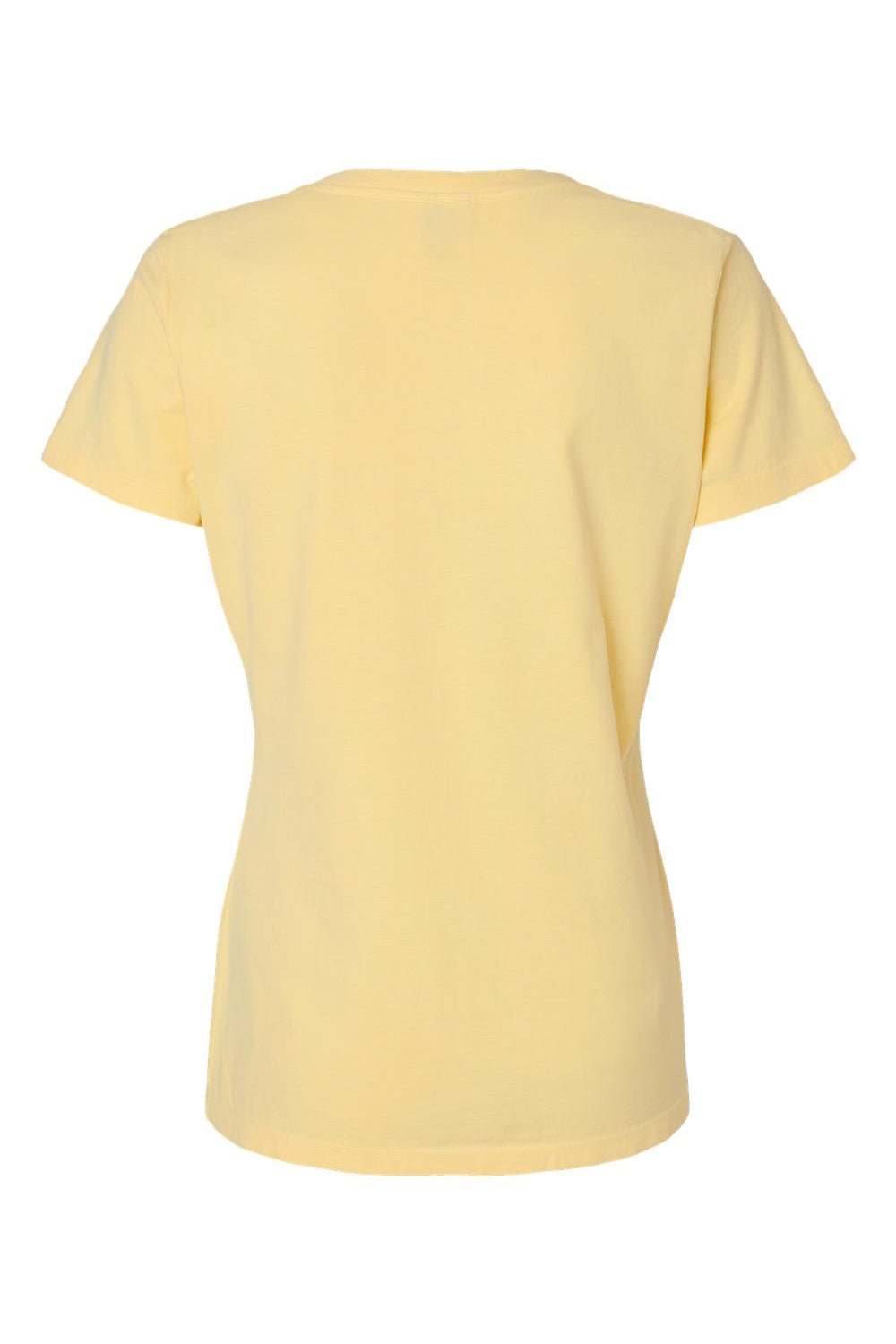 ComfortWash By Hanes GDH125 Mens Garment Dyed Short Sleeve V-Neck T-Shirt Summer Squash Yellow Flat Back