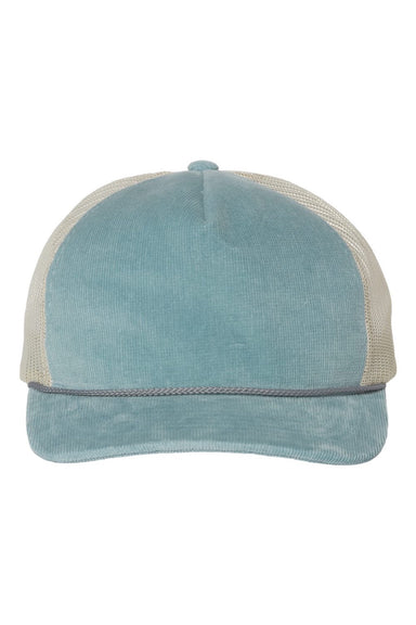 Richardson Hats 930 Mens Troutdale Corduroy Snapback Trucker Hat Light Blue/Sand Flat Front