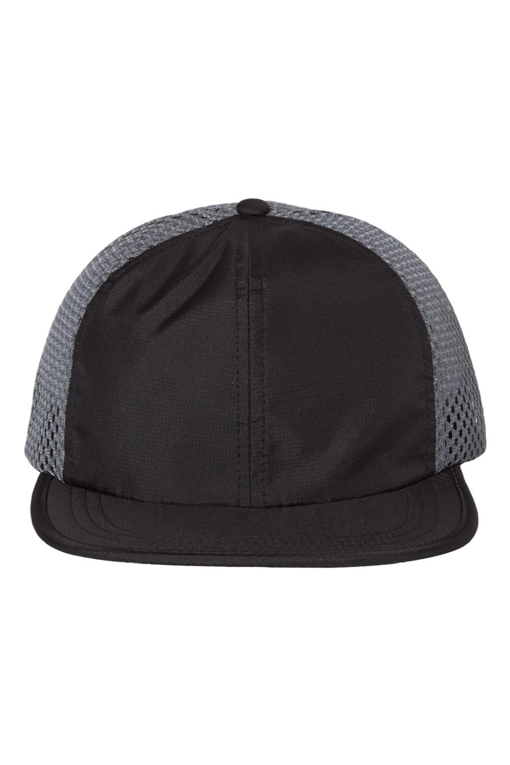 Richardson Hats 935 Mens Rogue Wide Set Mesh Back Moisture Wicking Adjustable Hat Black/Charcoal Grey Flat Front
