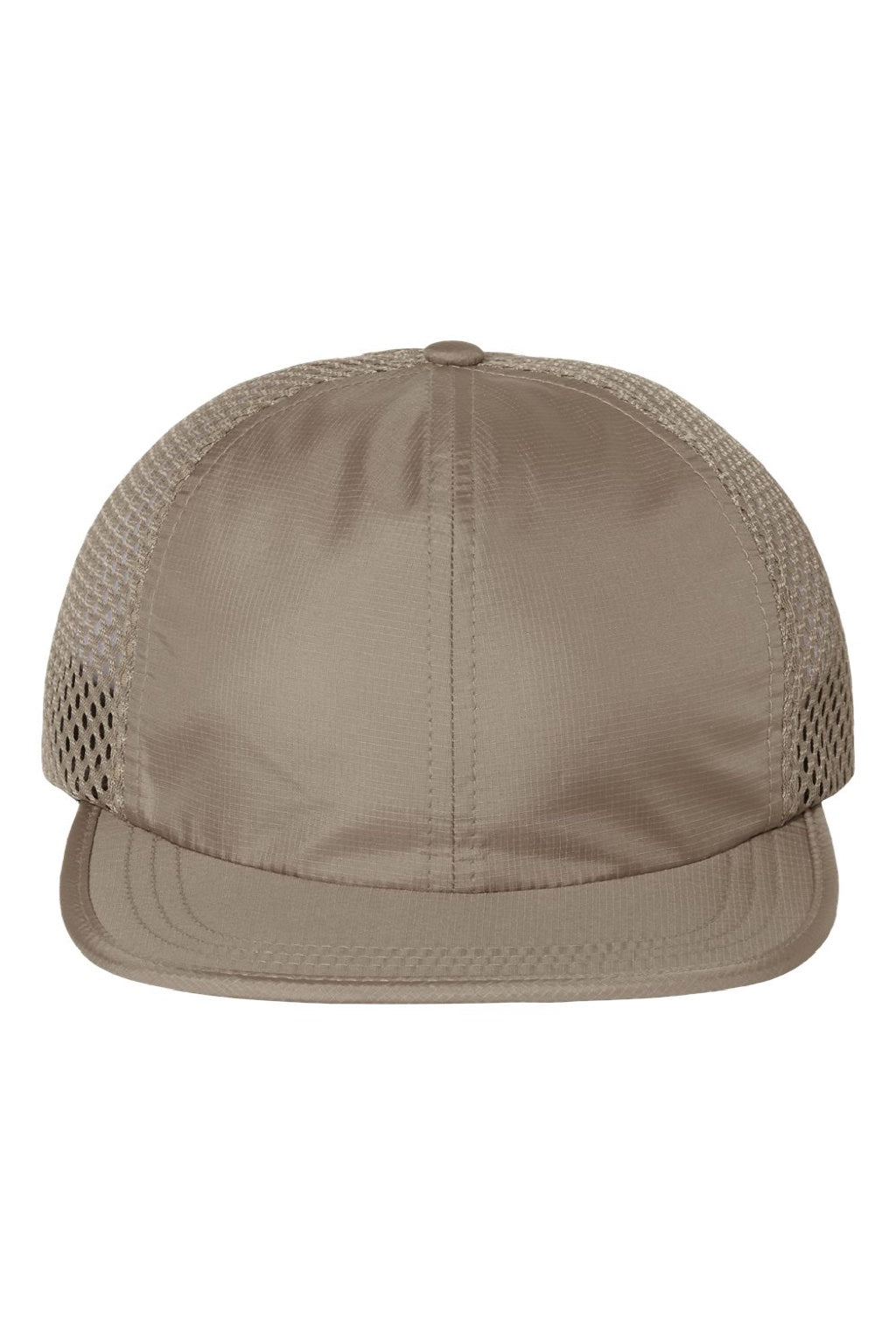 Richardson Hats 935 Mens Rogue Wide Set Mesh Back Moisture Wicking Adjustable Hat Khaki Brown Flat Front