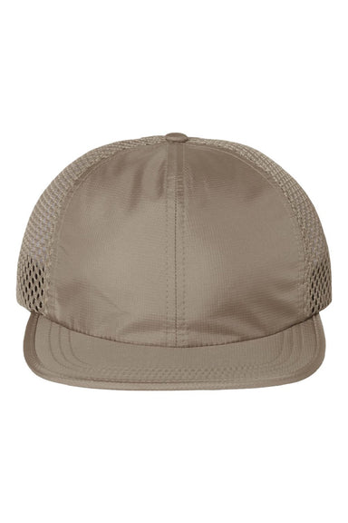 Richardson Hats 935 Mens Rogue Wide Set Mesh Back Moisture Wicking Adjustable Hat Khaki Brown Flat Front