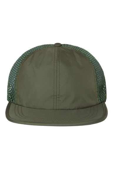 Richardson Hats 935 Mens Rogue Wide Set Mesh Back Moisture Wicking Adjustable Hat Olive Green Flat Front