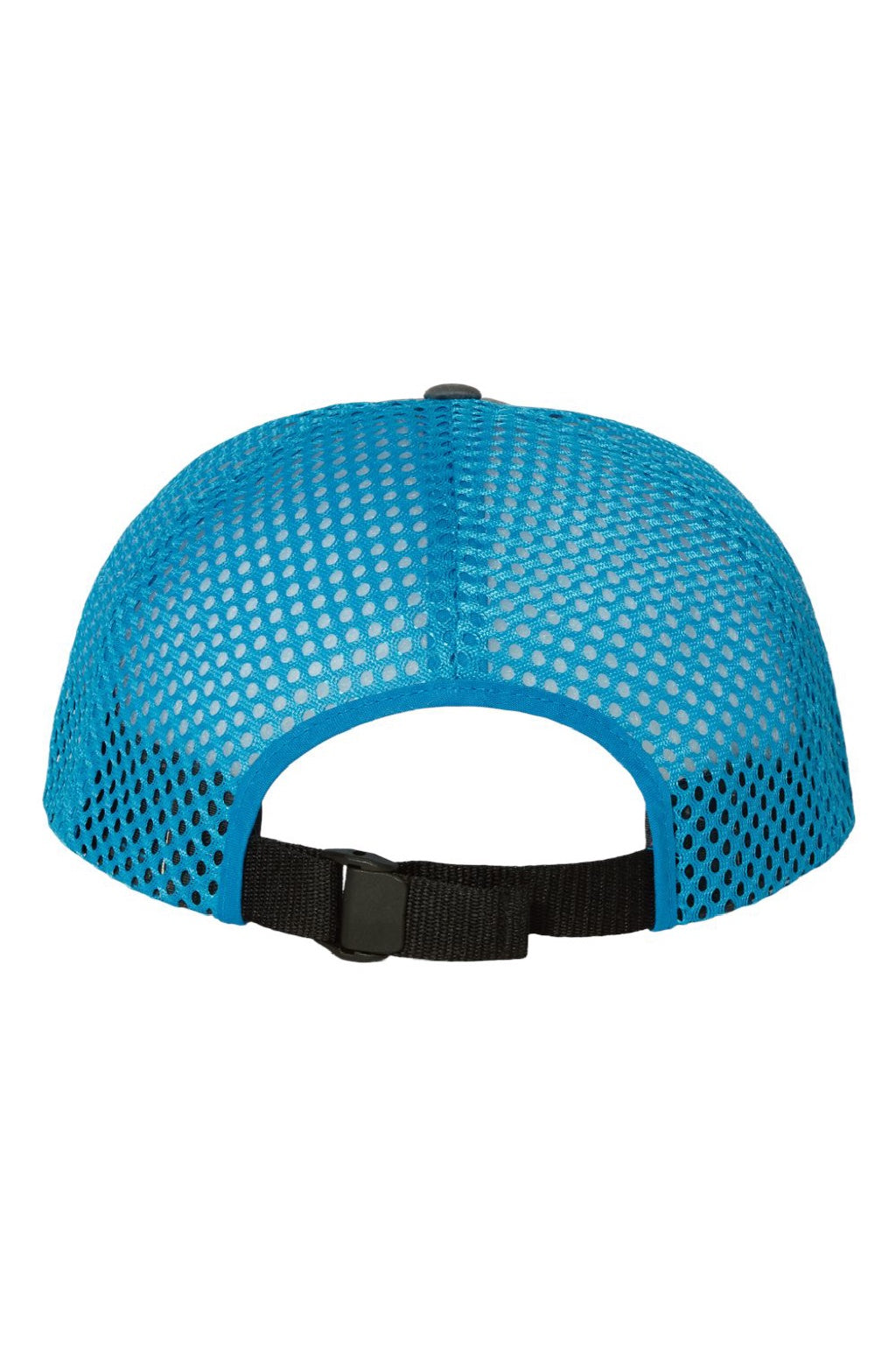 Richardson Hats 935 Mens Rogue Wide Set Mesh Back Moisture Wicking Adjustable Hat Charcoal Grey/Cyan Blue Flat Back