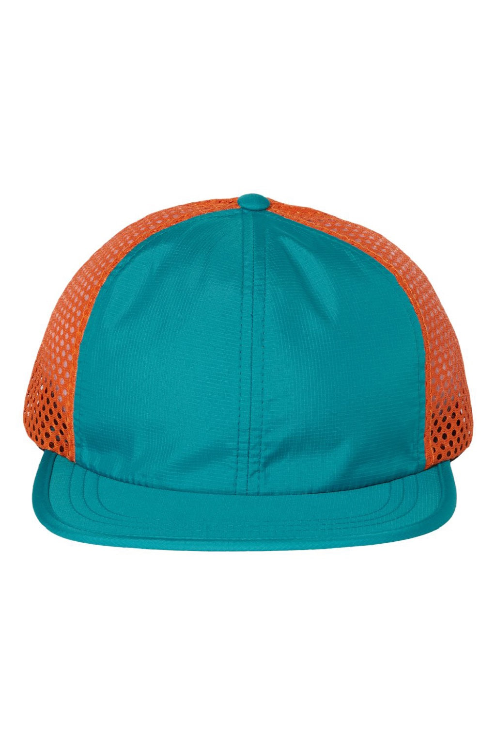 Richardson Hats 935 Mens Rogue Wide Set Mesh Back Moisture Wicking Adjustable Hat Teal Blue/Orange Flat Front