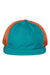 Richardson Hats 935 Mens Rogue Wide Set Mesh Back Moisture Wicking Adjustable Hat Teal Blue/Orange Flat Front
