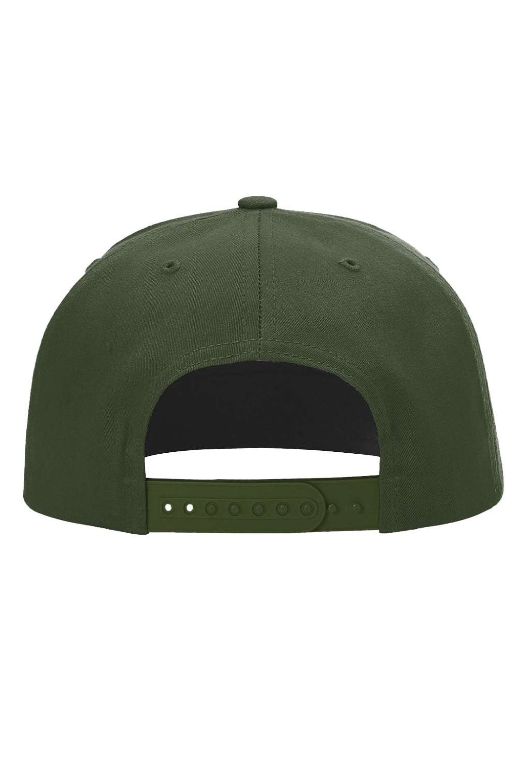 Richardson Hats 255 Mens Pinch Front Structured Snapback Trucker Hat Army Olive Green Flat Back