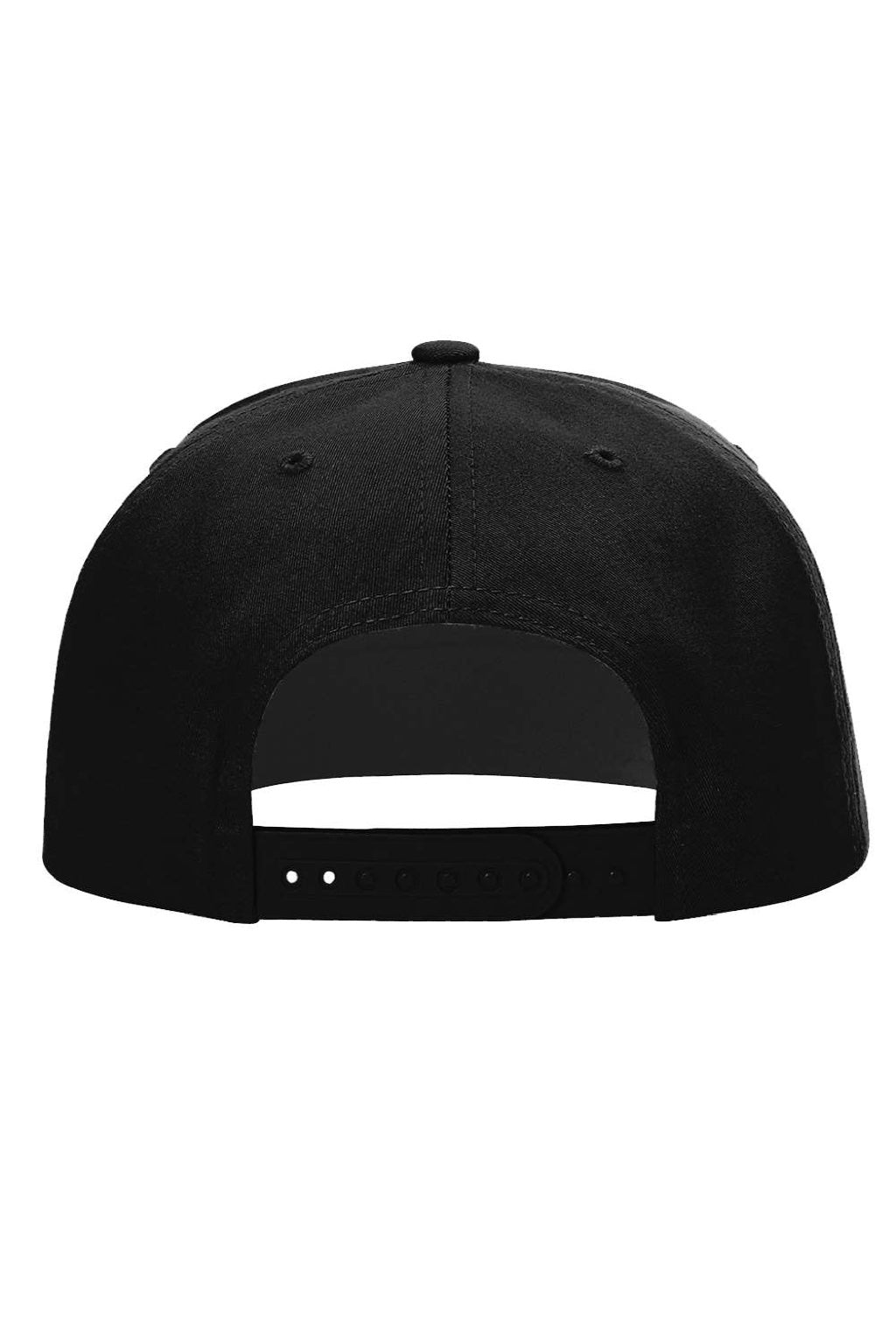 Richardson Hats 255 Mens Pinch Front Structured Snapback Trucker Hat Black Flat Back