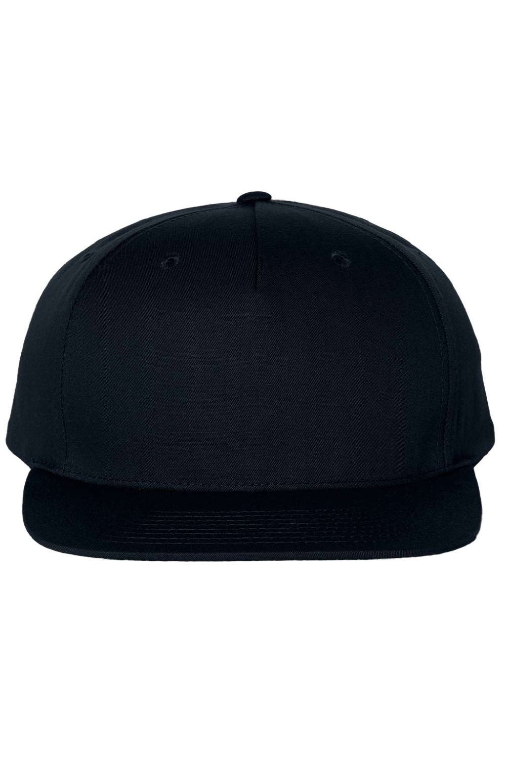 Richardson Hats 255 Mens Pinch Front Structured Snapback Trucker Hat Black Flat Front