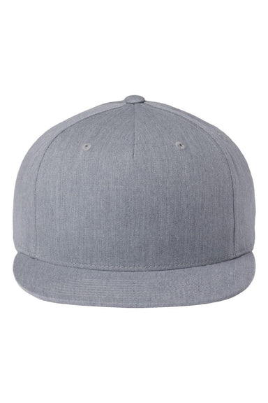 Richardson Hats 255 Mens Pinch Front Structured Snapback Trucker Hat Heather Grey Flat Front
