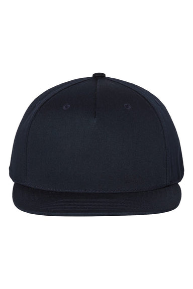 Richardson Hats 255 Mens Pinch Front Structured Snapback Trucker Hat Navy Blue Flat Front