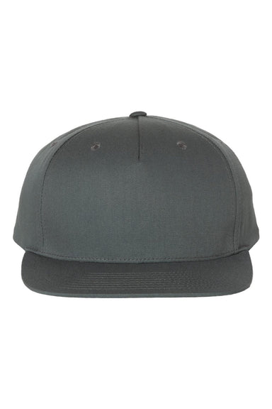Richardson Hats 255 Mens Pinch Front Structured Snapback Trucker Hat Flint Grey Flat Front