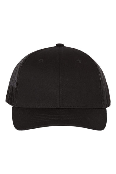 Richardson Hats 112Y Youth Trucker Snapback Hat Black Flat Front