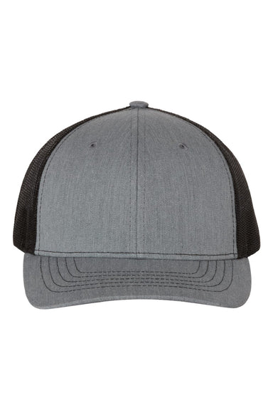 Richardson Hats 112Y Youth Trucker Snapback Hat Heather Grey/Black Flat Front