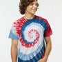 Dyenomite Mens Spiral Tie Dyed Short Sleeve Crewneck T-Shirt - Patriot - NEW