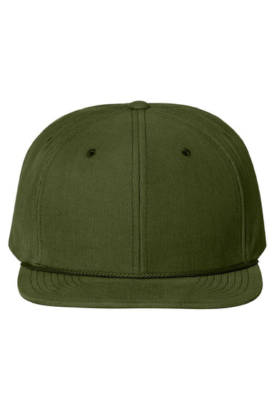 Richardson Hats 253 Mens Timberline Corduroy UPF 50+ Snapback Hat Olive Green Flat Front