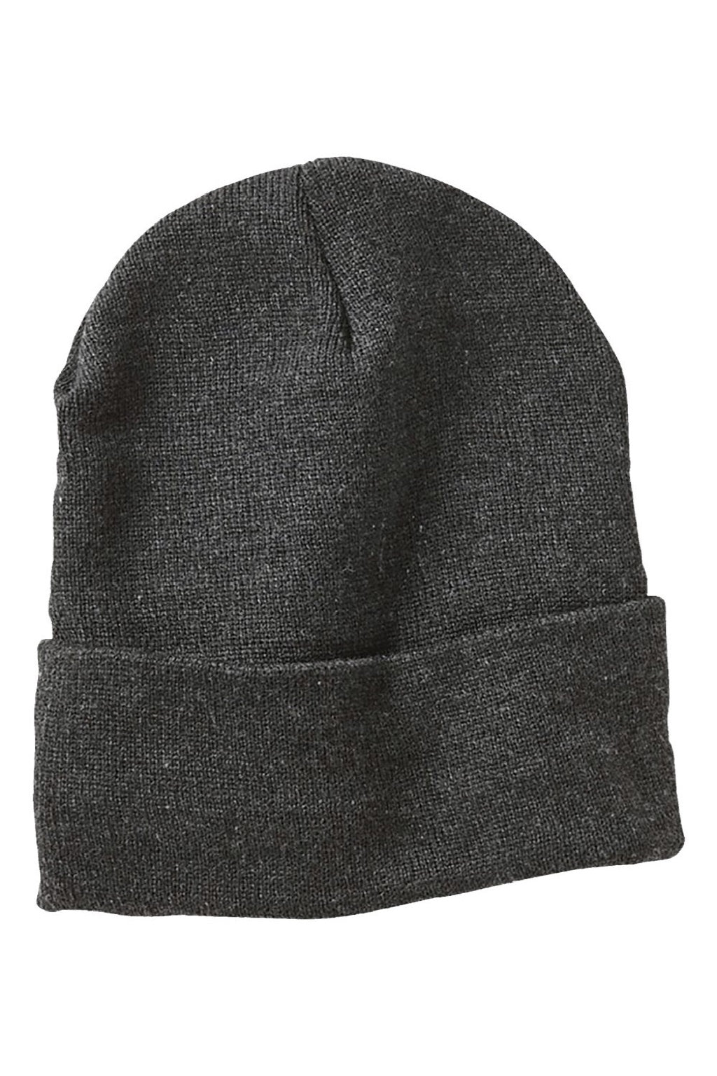 Sportsman Hats SP12JL Mens Jersey Lined Cuffed Beanie Heather Charcoal Grey Flat Front