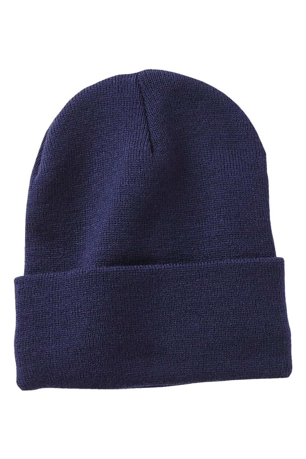 Sportsman Hats SP12JL Mens Jersey Lined Cuffed Beanie Navy Blue Flat Front