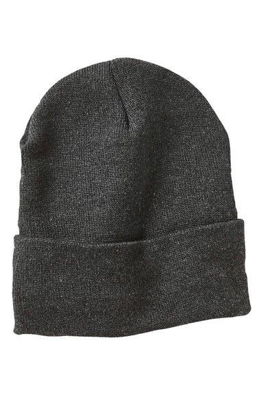 Sportsman Hats SP12SL Mens Sherpa Lined Cuffed Beanie Heather Charcoal Grey Flat Front