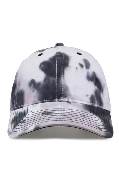 The Game GB482 Mens Tie-Dye Twill Hat Greyscale Flat Front