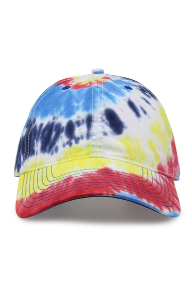 The Game GB482 Mens Tie-Dye Twill Hat Rainbow Flat Front