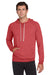 Jerzees 90M/90MR Mens Vintage Snow French Terry Hooded Sweatshirt Hoodie w/ Pouch Pocket Heather Red Model Front