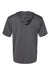 Badger 4123 Mens B-Core Moisture Wicking Short Sleeve Hooded T-Shirt Hoodie Graphite Grey Flat Back