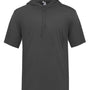 Badger Mens B-Core Moisture Wicking Short Sleeve Hooded T-Shirt Hoodie - Graphite Grey - NEW
