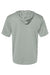 Badger 4123 Mens B-Core Moisture Wicking Short Sleeve Hooded T-Shirt Hoodie Silver Grey Flat Back