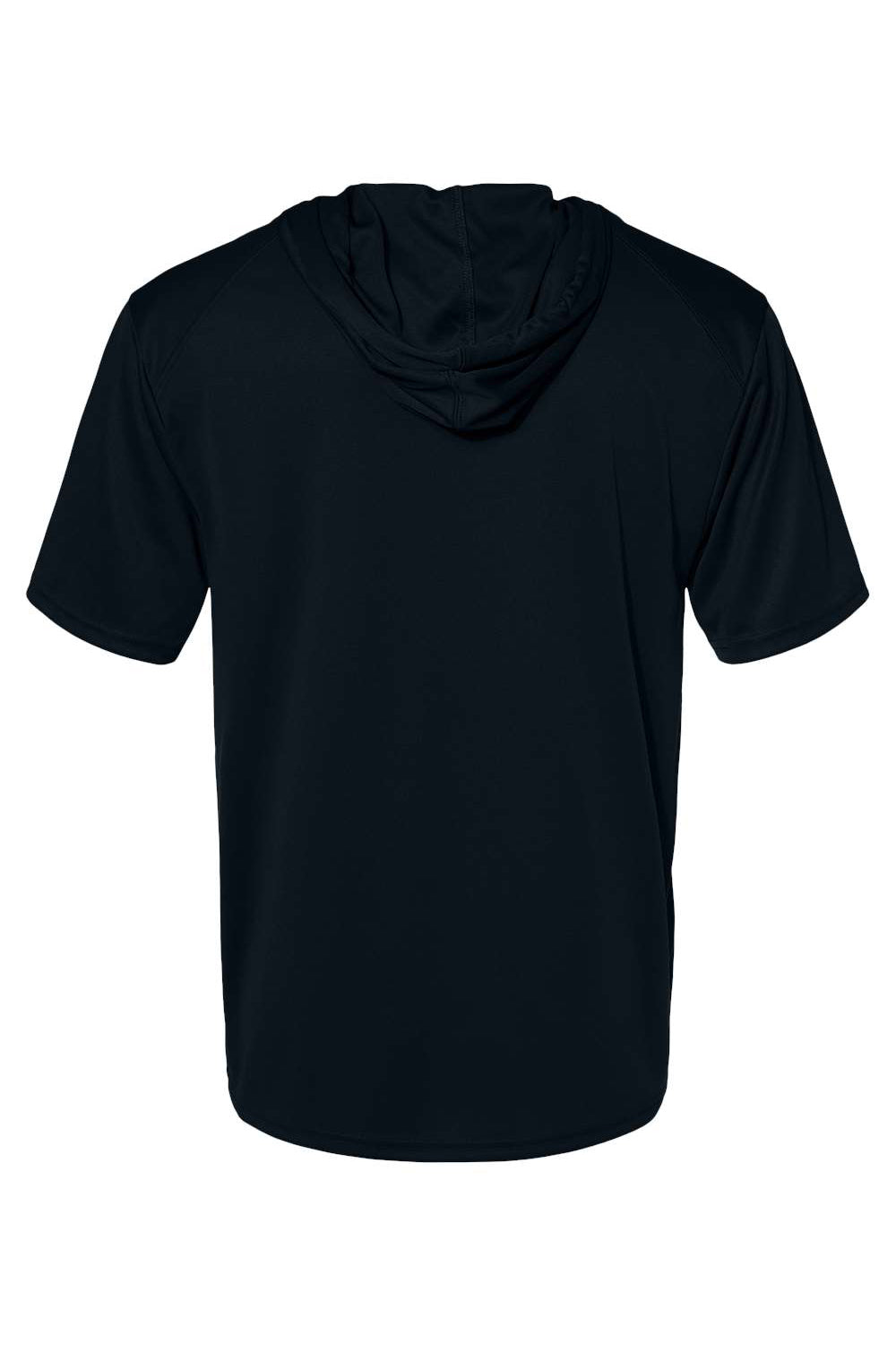 Badger 4123 Mens B-Core Moisture Wicking Hooded T-Shirt Hoodie Black Flat Back