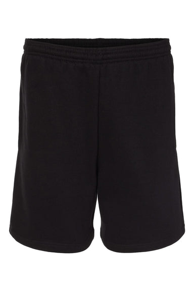 Badger 1207 Mens Athletic Fleece Shorts w/ Pockets Black Flat Front