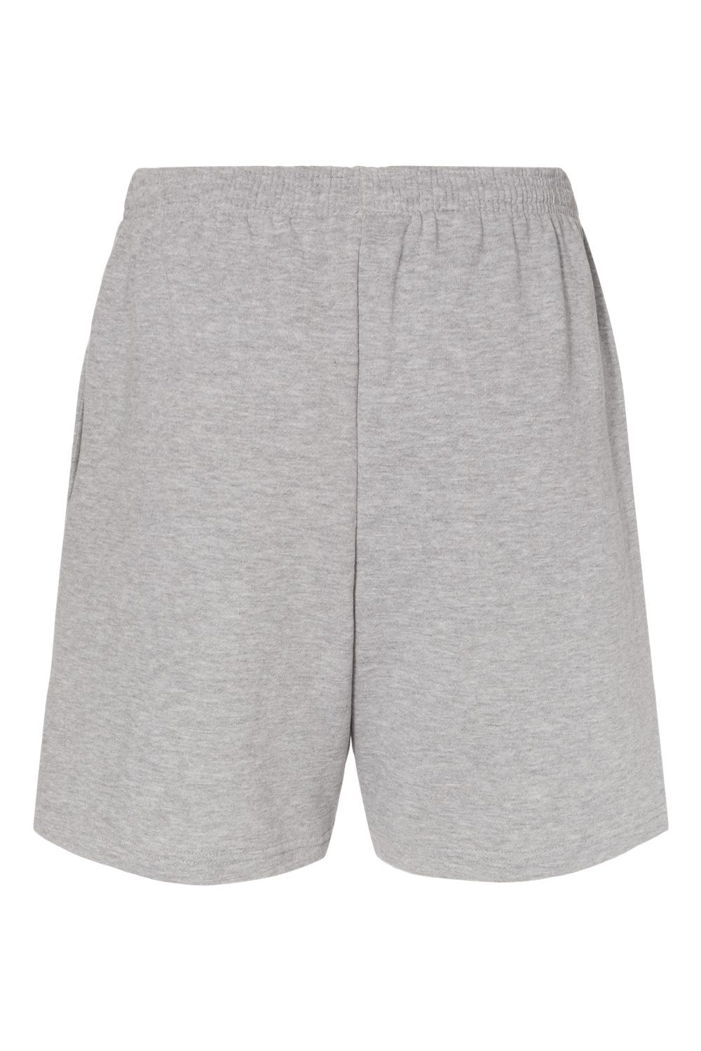 Badger 1207 Mens Athletic Fleece Shorts w/ Pockets Oxford Grey Flat Back