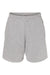Badger 1207 Mens Athletic Fleece Shorts w/ Pockets Oxford Grey Flat Front