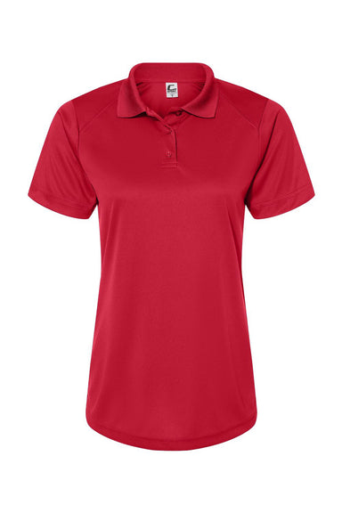 C2 Sport 5902 Womens Moisture Wicking Short Sleeve Polo Shirt Red Flat Front