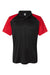 C2 Sport 5903 Mens Moisture Wicking Short Sleeve Polo Shirt Black/Red Flat Front
