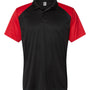 C2 Sport Mens Moisture Wicking Short Sleeve Polo Shirt - Black/Red - NEW