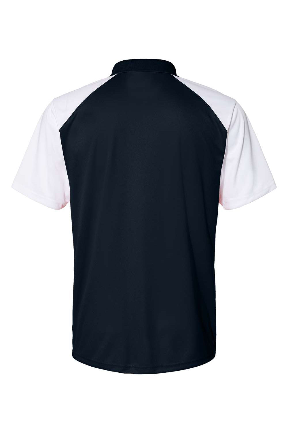 C2 Sport 5903 Mens Moisture Wicking Short Sleeve Polo Shirt Navy Blue/White Flat Back