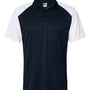 C2 Sport Mens Moisture Wicking Short Sleeve Polo Shirt - Navy Blue/White - NEW