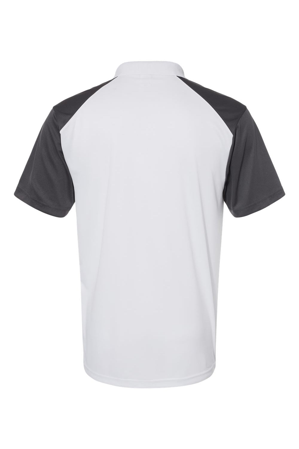 C2 Sport 5903 Mens Moisture Wicking Short Sleeve Polo Shirt White/Graphite Flat Back